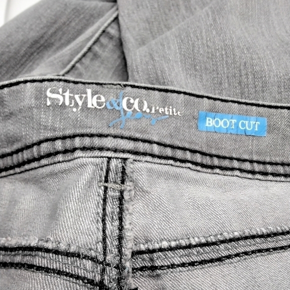 Style & Co. Grey Boot Cut Jeans With Sequins   Size 12P - Picture 5 of 5